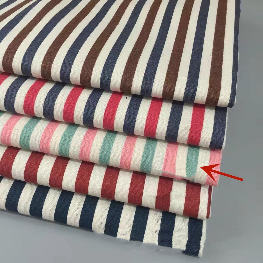 HKM-060563 Linen Cotton Blend Printed Fabric in Geometric Patterns - Multiple Color Options Available