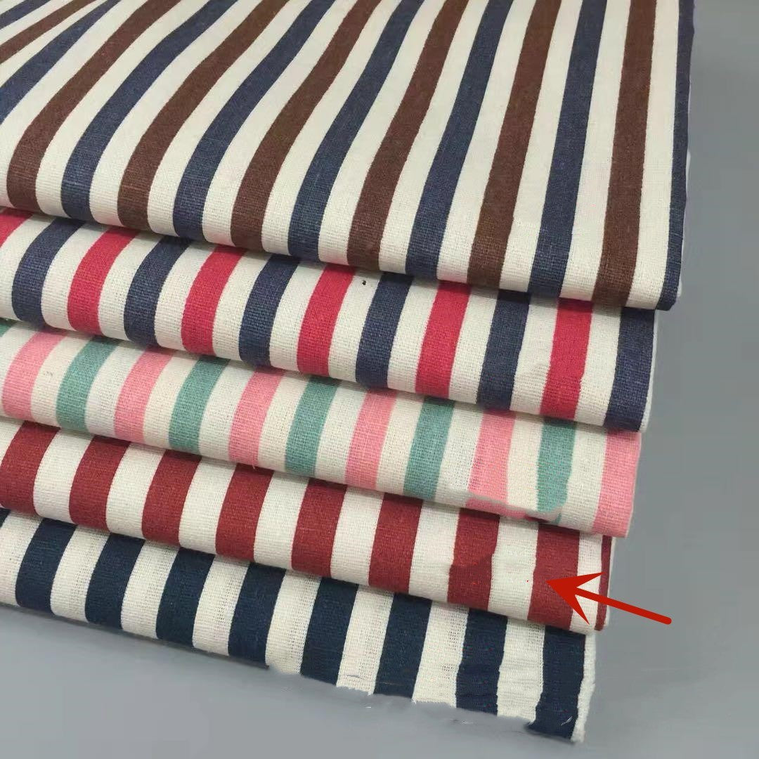 HKM-060563 Linen Cotton Blend Printed Fabric in Geometric Patterns - Multiple Color Options Available
