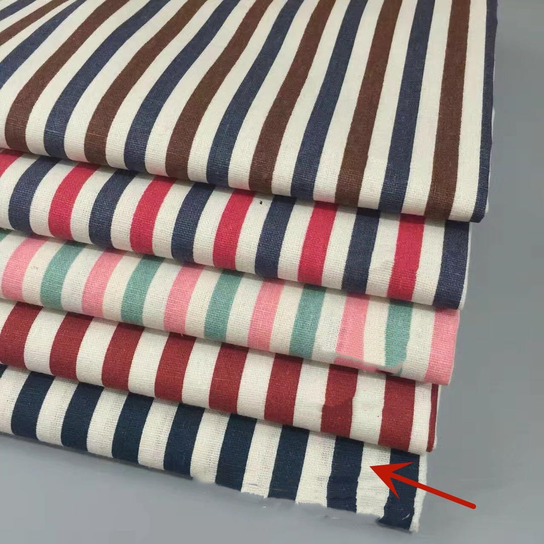 HKM-060563 Linen Cotton Blend Printed Fabric in Geometric Patterns - Multiple Color Options Available