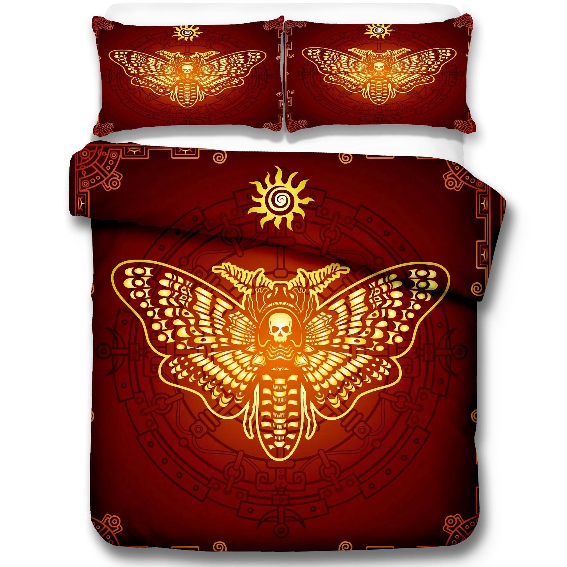 HKM-060563 Skeleton Moth 3D Printed Decorative Set - Three-Piece Collection in Multiple Sizes