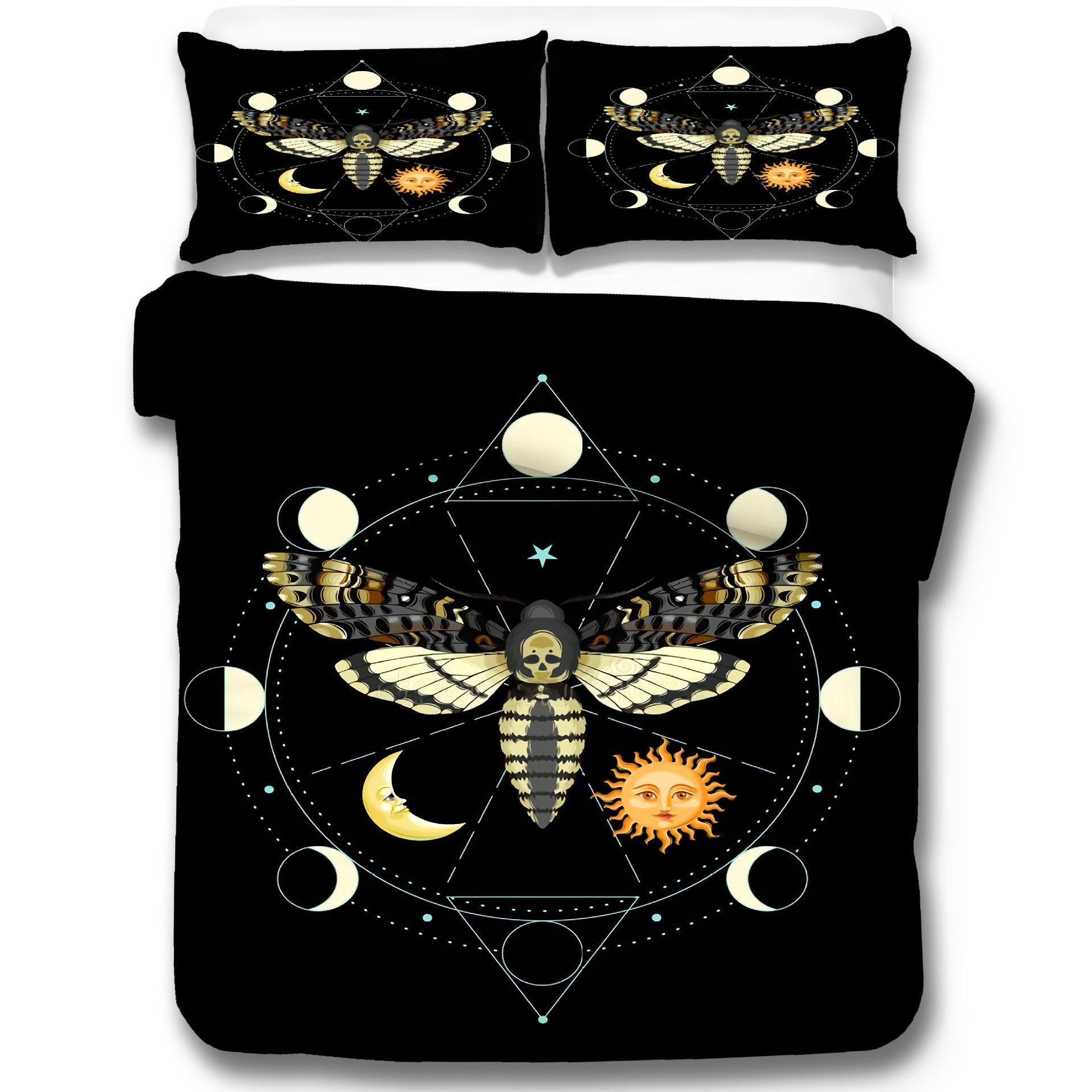HKM-060563 Skeleton Moth 3D Printed Decorative Set - Three-Piece Collection in Multiple Sizes