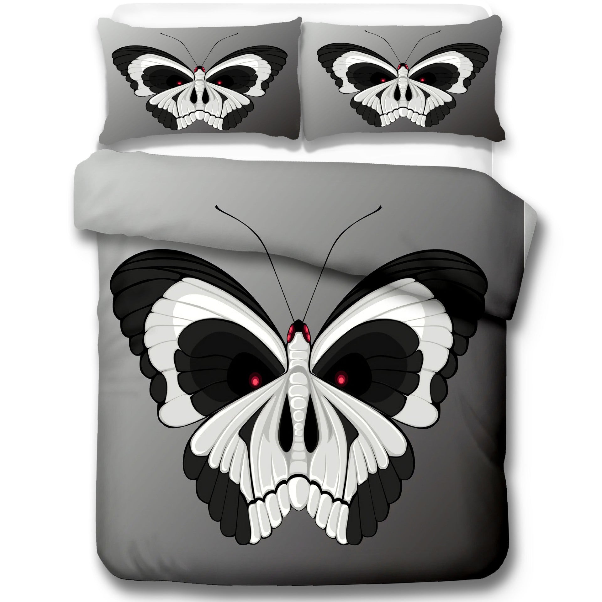 HKM-060563 Skeleton Moth 3D Printed Decorative Set - Three-Piece Collection in Multiple Sizes