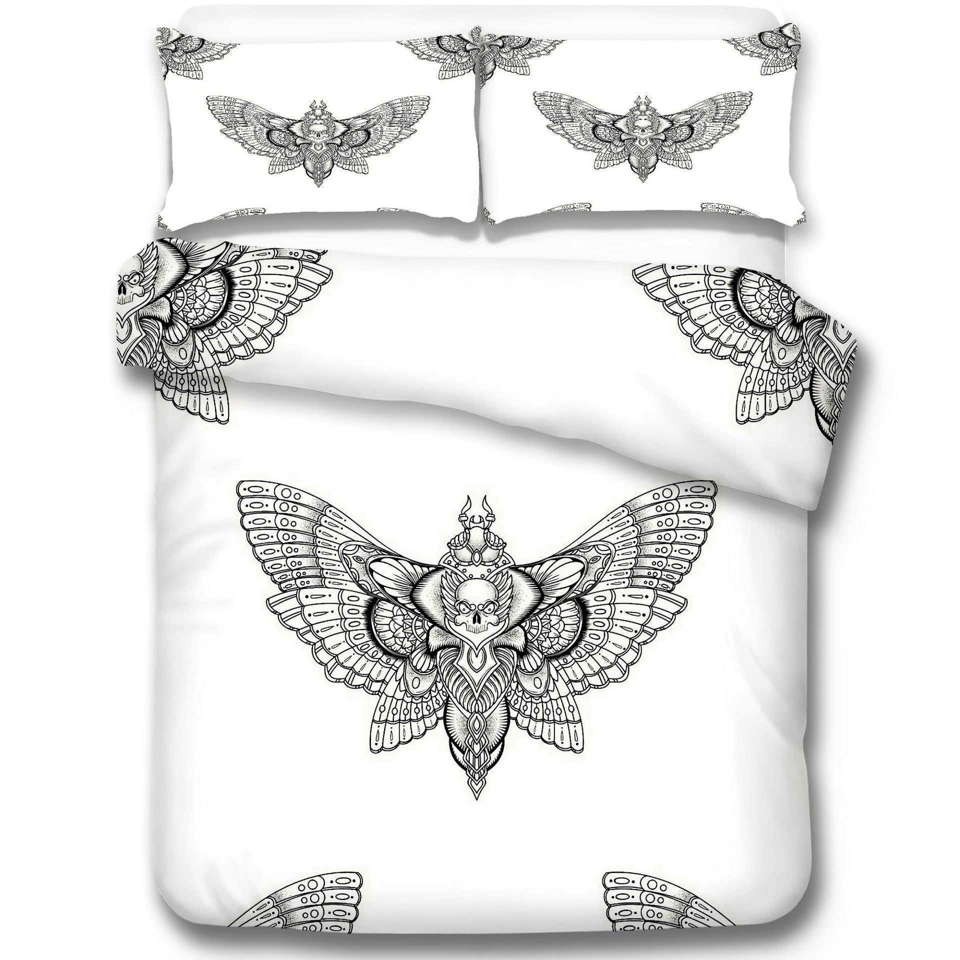 HKM-060563 Skeleton Moth 3D Printed Decorative Set - Three-Piece Collection in Multiple Sizes