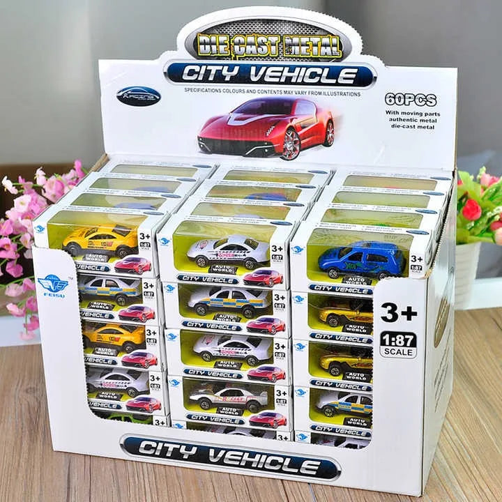 HKM-060691 Diecast 1:87 Scale Mini Model Cars for Kids - Zinc Alloy & Plastic Construction