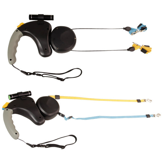 HKM-060691 Double-Ended Traction Rope for Dogs, Adjustable 3m Length, Durable ABS Material, Compact Design
