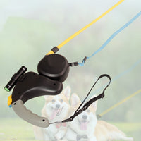 HKM-060691 Double-Ended Traction Rope for Dogs, Adjustable 3m Length, Durable ABS Material, Compact Design
