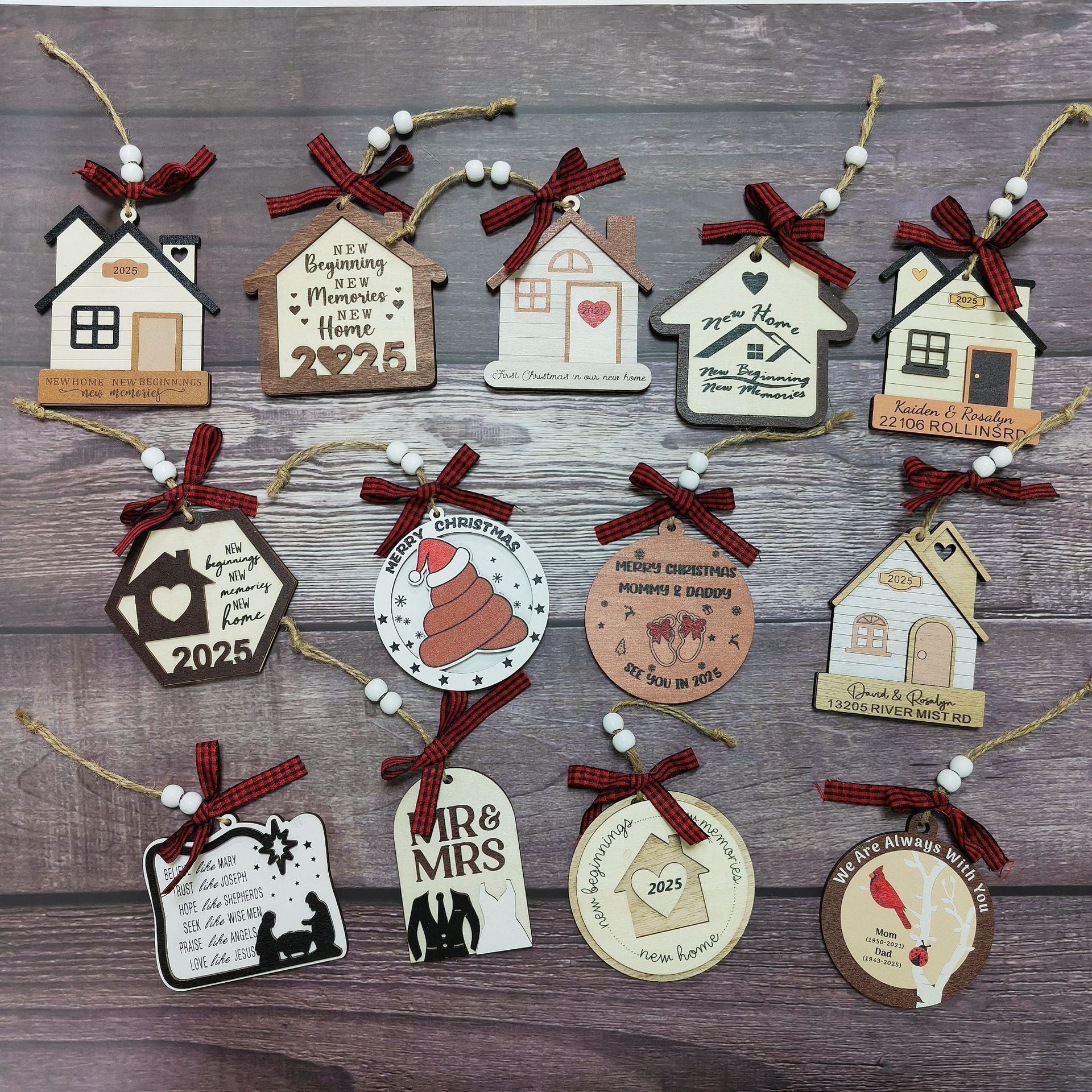 HKM-060691 Wooden Christmas Tree Pendant Decoration for Holiday Festivities
