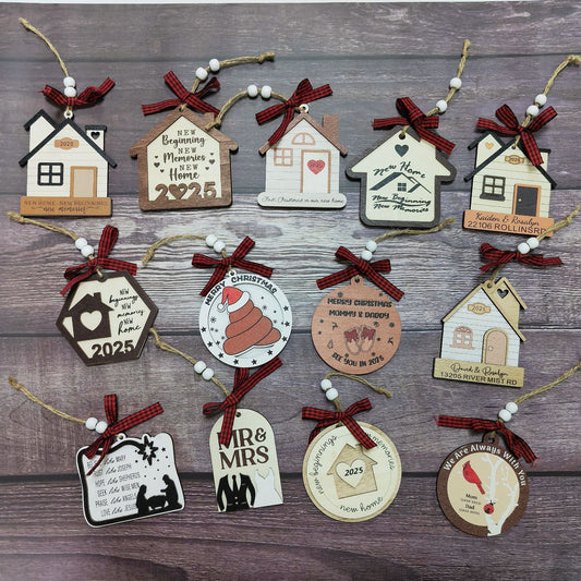 HKM-060691 Wooden Christmas Tree Pendant Decoration for Holiday Festivities
