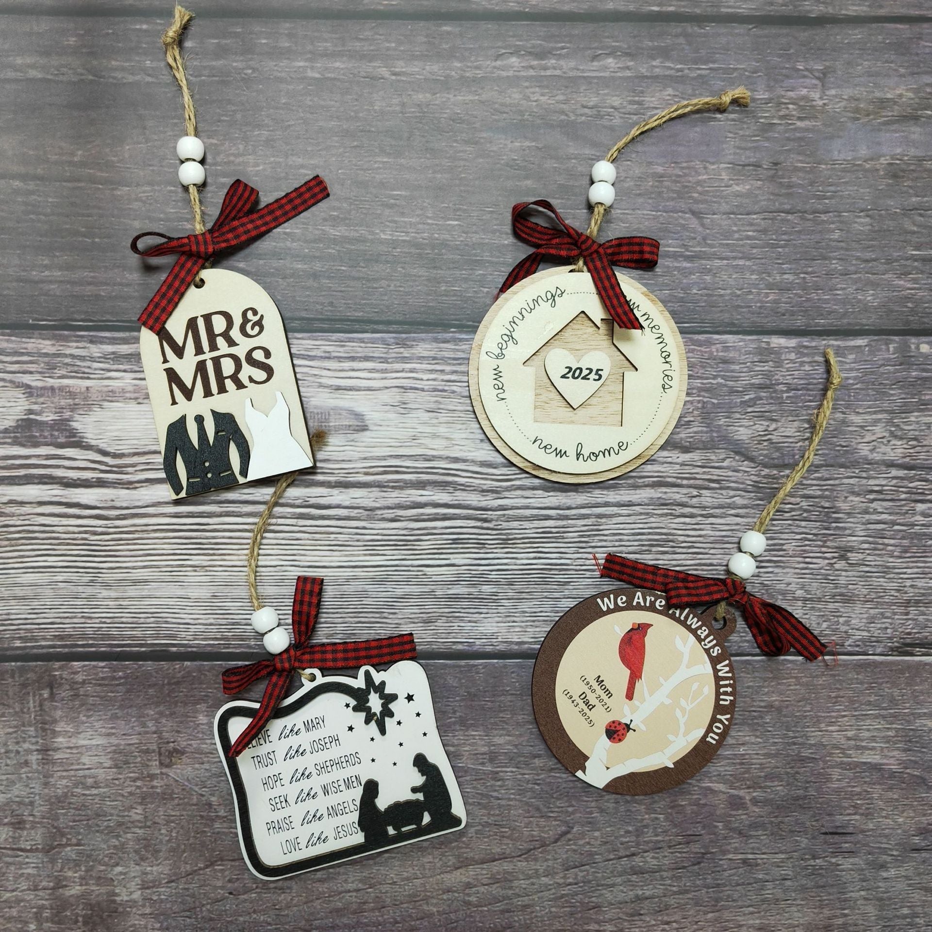 HKM-060691 Wooden Christmas Tree Pendant Decoration for Holiday Festivities