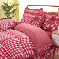 HKM-060883 Korean Style Floral Lace Four-Piece Quilt Set for Queen and King Beds