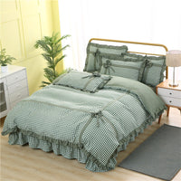 HKM-060883 Korean Style Floral Lace Four-Piece Quilt Set for Queen and King Beds