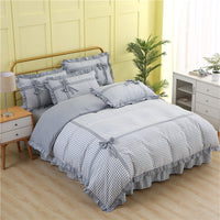 HKM-060883 Korean Style Floral Lace Four-Piece Quilt Set for Queen and King Beds