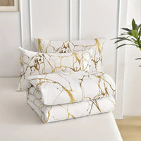 HKM-060883 Soft Cotton Blend Bedding Set in Eco-Friendly Morandi Tones - Full Size Coverage, Skin-Friendly Fabric