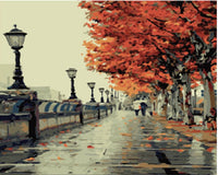 HKM-060883 Street Scene Paint By Numbers Kit - 40x50 cm