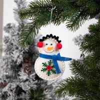 HKM-061011 Old Man Snowman Christmas Tree Pendants - Set of 6 Non-Woven Fabric Decorations