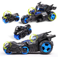 HKM-061139 3-in-1 Alloy Pull Back Ejector Chariot Car Toy with Light and Music for Kids Age 5-7, Diecast Motorcycle Vehicle