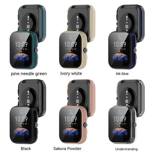 HKM-061139 Tempered Film Integrated Shell for Huami Amazfit Bip3 & Bip3 Pro - Durable Hard Case in Multiple Colors