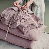 HKM-061203 Pure Linen Bedspread - Breathable and Sweat-Absorbent in Solid Color, Available in Two Sizes