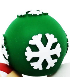 HKM-061331 Interactive Christmas Food Dropping Ball Pet Toy - Bite-Resistant Vinyl Design
