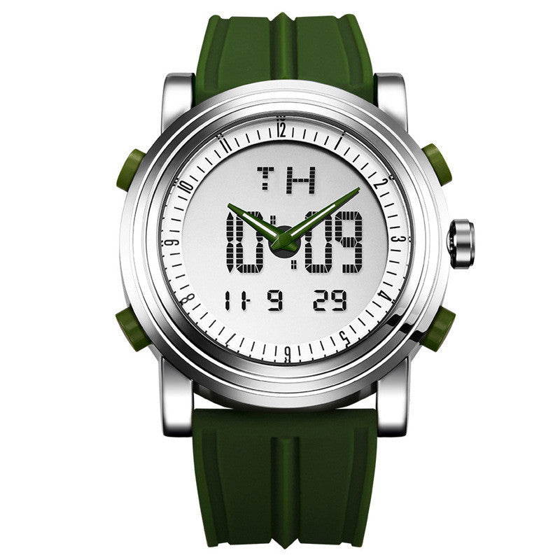 HKM-061395 Luminous Dual Display Electronic Watch with Alarm, Calendar, and Waterproof Design