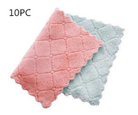 HKM-061459 Absorbent Double-Sided Microfiber Dish Cloths - Thick Kitchen Rags, 5 or 10 Pack