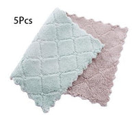 HKM-061459 Absorbent Double-Sided Microfiber Dish Cloths - Thick Kitchen Rags, 5 or 10 Pack