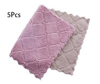 HKM-061459 Absorbent Double-Sided Microfiber Dish Cloths - Thick Kitchen Rags, 5 or 10 Pack