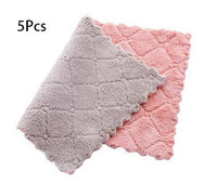 HKM-061459 Absorbent Double-Sided Microfiber Dish Cloths - Thick Kitchen Rags, 5 or 10 Pack
