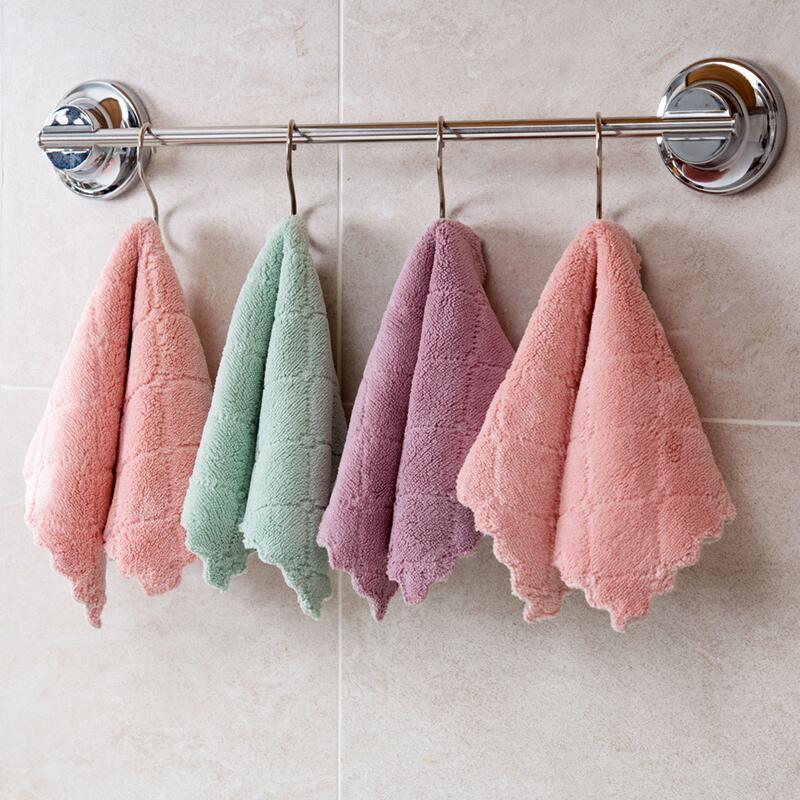 HKM-061459 Absorbent Double-Sided Microfiber Dish Cloths - Thick Kitchen Rags, 5 or 10 Pack