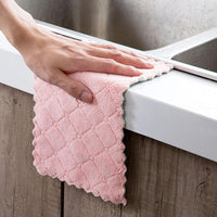 HKM-061459 Absorbent Double-Sided Microfiber Dish Cloths - Thick Kitchen Rags, 5 or 10 Pack