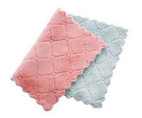HKM-061459 Absorbent Double-Sided Microfiber Dish Cloths - Thick Kitchen Rags, 5 or 10 Pack
