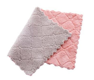 HKM-061459 Absorbent Double-Sided Microfiber Dish Cloths - Thick Kitchen Rags, 5 or 10 Pack
