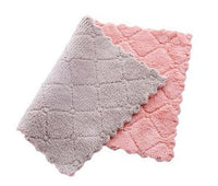 HKM-061459 Absorbent Double-Sided Microfiber Dish Cloths - Thick Kitchen Rags, 5 or 10 Pack