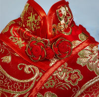 HKM-061459 Traditional Chinese Style Red Tang Dress for Dogs