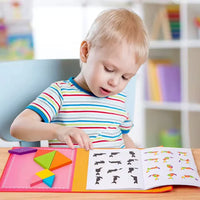 HKM-061459 Wooden Magnetic Tangram Puzzle Set for Kids - Fun Educational Toy for Cognitive Learning, Convenient Storage