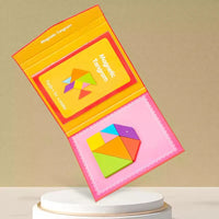 HKM-061459 Wooden Magnetic Tangram Puzzle Set for Kids - Fun Educational Toy for Cognitive Learning, Convenient Storage
