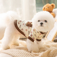HKM-061523 Cozy Velvet Bear-Inspired Pet Clothing with Warm Pockets for Cats and Dogs