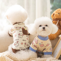 HKM-061523 Cozy Velvet Bear-Inspired Pet Clothing with Warm Pockets for Cats and Dogs