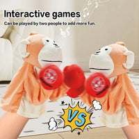 HKM-061523 Interactive Plush Monkey Hand Puppet Toy - Boxing Punch Doll for Kids Ages 2 to 14