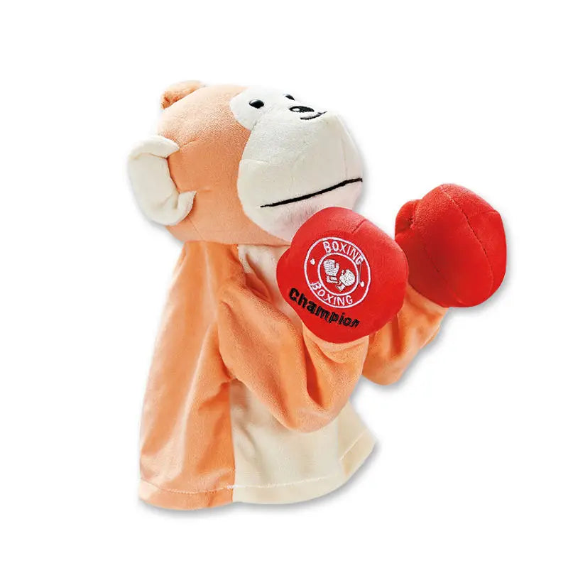 Interactive Plush Monkey Hand Puppet Toy - Boxing Punch Doll for Kids Ages 2 to 14