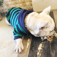 HKM-061651 Striped Cotton Dog Hoodie - Casual Wear for Pets in Various Sizes