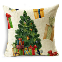HKM-061715 Linen Christmas Throw Pillow Cover in Encrypted Flax Imitation - 45x45cm for Any Room