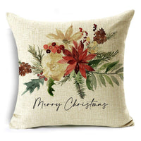 HKM-061715 Linen Christmas Throw Pillow Cover in Encrypted Flax Imitation - 45x45cm for Any Room