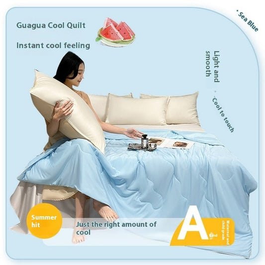 HKM-062035 Cool Silk Summer Quilt - Airable Spandex Blanket, Machine Washable, Available in Multiple Sizes and Colors