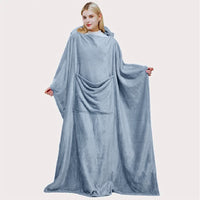 HKM-062035 Cozy Flannel Blanket with Pillow - 50x70 Inches in Solid Colors