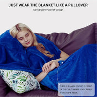 HKM-062035 Cozy Flannel Blanket with Pillow - 50x70 Inches in Solid Colors