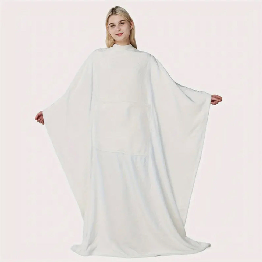 HKM-062035 Cozy Flannel Blanket with Pillow - 50x70 Inches in Solid Colors