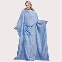 HKM-062035 Cozy Flannel Blanket with Pillow - 50x70 Inches in Solid Colors