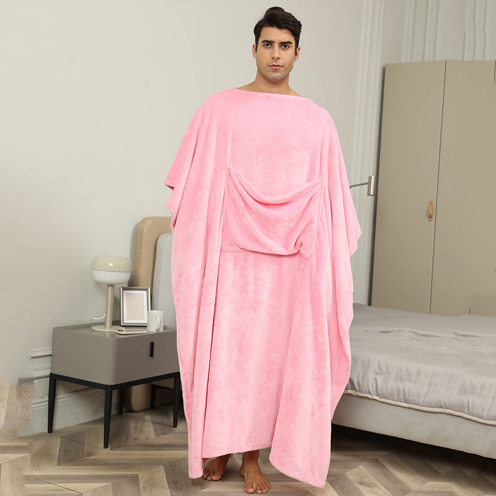 HKM-062035 Cozy Flannel Blanket with Pillow - 50x70 Inches in Solid Colors