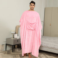 HKM-062035 Cozy Flannel Blanket with Pillow - 50x70 Inches in Solid Colors